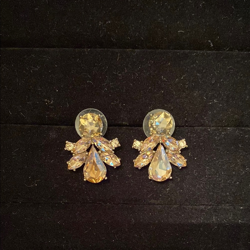 Banana Republic Gold Stud Earrings with Crystal Accents